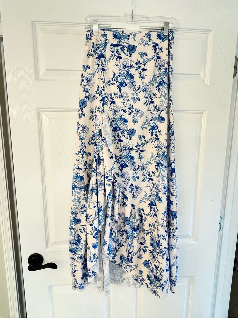 Floral Blue & White Maxi Skirt